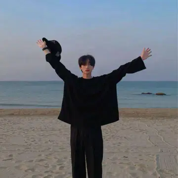 ASCLO 밴딩 와이드 슬랙스 블랙 S 한국 패션