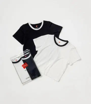 Hanes for BIOTOP CROPPED T 2P TRIM 2장 세트