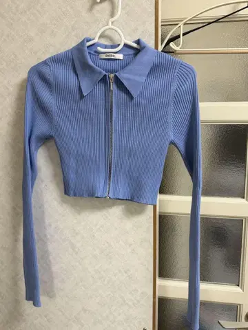 SNIDEL 블루 리브 가디건