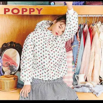 poppy flower down jacket 포피 꽃무늬 다운 아사기니뇨