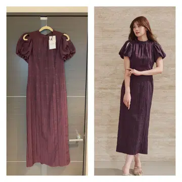 Bloom-Sleeve Jacquard Dress / M 사이즈