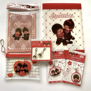 몽치치 monchhichi 클리어 파일, 파우치 등 6종 세트