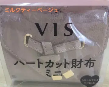 VIS 하트컷 미니 지갑 밀크티 베이지