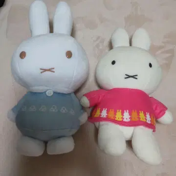 미피 봉제 인형 세트 파랑과 핑크