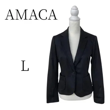 AMACA 아마카 블랙 안쪽 그레이 스트라이프 테일러드 자켓 L