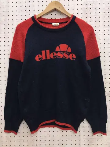 ellesse 올드 레트로 스키 스포츠 구제 의류 자카드 니트