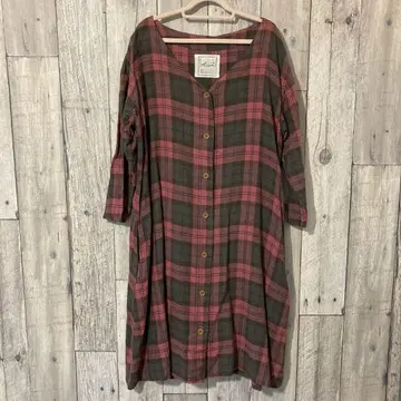 ICHI Antiquites 긴팔 롱 원피스 린넨 100% 일본제