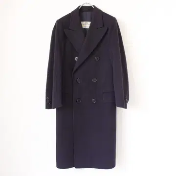 Aquascutum 퓨어 캐시미어 100% 체스터 코트 네이비
