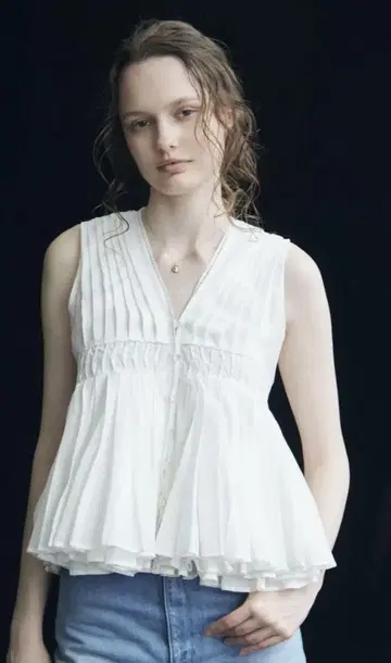 laubeblanc Cotton Tiered Volume Blouse