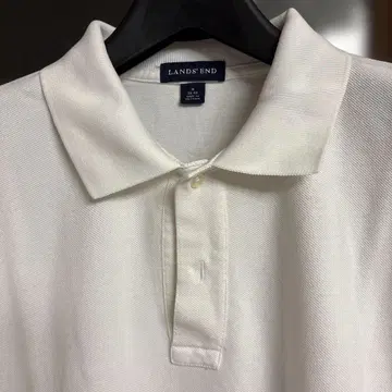 Lands' End 화이트 피케 셔츠 반팔