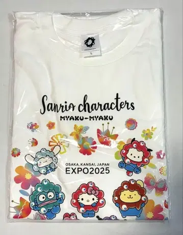 EXPO2025 오사카 간사이 만박 산리오 캐릭터즈 T셔츠 플라워 L
