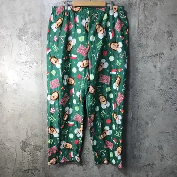 Y6049 구제 의류 패턴 팬츠 파자마 팬츠 그린 90s Y2K