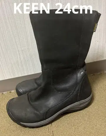 KEEN 킨 블랙 가죽 롱 부츠 지퍼 포함