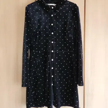 ZARA 자라 벨로아 도트 무늬 원피스 L