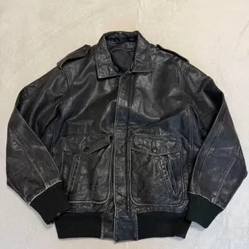 가죽 자켓 블루종 빈티지 블랙 M~L 사이즈 그랑파코어 구제 의류