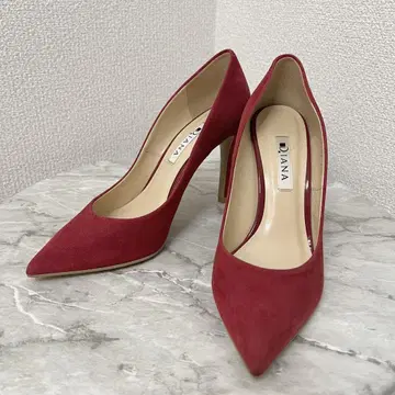 새상품급 다이애나 스웨이드 펌프스 레드 23.5cm