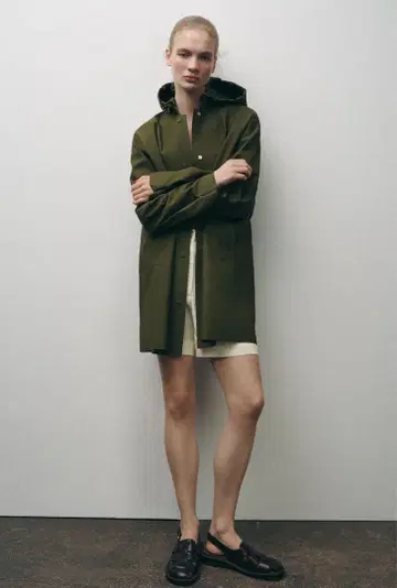 미사용 새상품 ZARA ZW 컬렉션 러버 마감 후드티