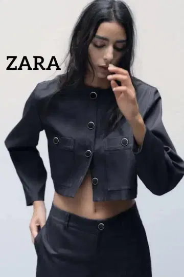 ZARA 노카라 크롭 자켓 M