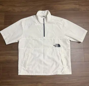 레어 THE NORTH FACE 화이트 하프 지퍼 자켓