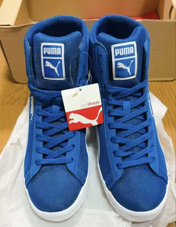 [ 미사용 새상품 ] PUMA 파랑 하이컷 스니커즈 26.0cm