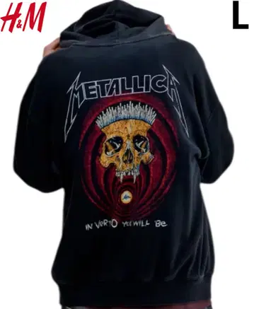 새상품 H&M x 메탈리카 METALLICA 콜라보 후드티 L