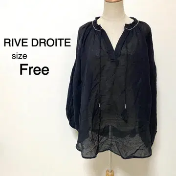 RIVE DROITE 블랙 컬러 린넨 블라우스