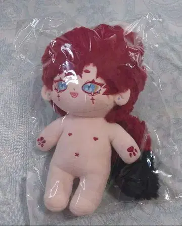 무속성 봉제 인형 20cm 본체 빨간색 여우 귀