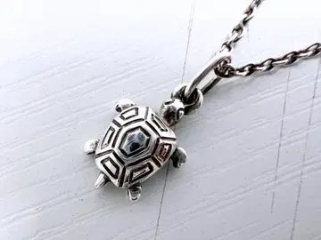 양호품 조지 젠슨 거북이 카메 실버 펜던트 목걸이 925