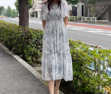 원 웨이 플레어 슬리브 셔링 원피스