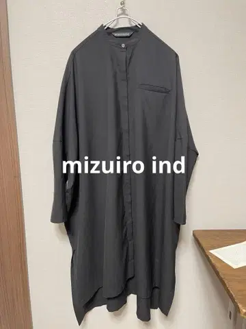 미즈이로 인드 셔츠 원피스 노카라