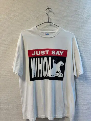 JUST SAY WHOA 티셔츠 80's L 사이즈 화이트