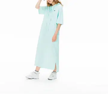 [벨트 포함] 라코스테 후드티 피케 셔츠 롱 원피스 악어 자수 M