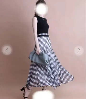 아푸와이저 리셰 전개 도킹 원피스 깅엄 체크 블랙