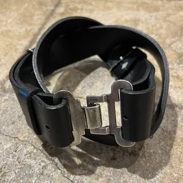 A.P.C 가죽 블랙 벨트 장식 벨트 실버 버클 아페쎄