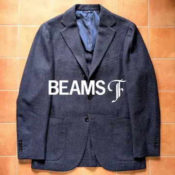 BEAMS F 네이비 자켓 플란넬 멜란지 48