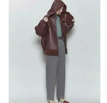 6(ROKU)FAKE LEATHER x BOA ZIP 블루종