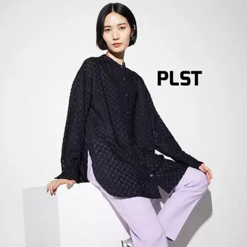 PLST 플라스테 밴드 카라 자카드 셔츠