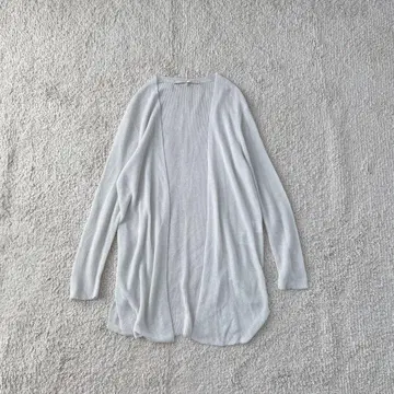 자유구 가디건 린넨 혼합 겉옷 버튼리스 라메 얇은 소재 캐주얼