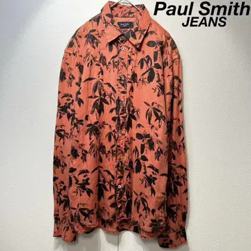 레어 Paul Smith 고급 린넨 올 패턴 디자인 긴팔 셔츠 M