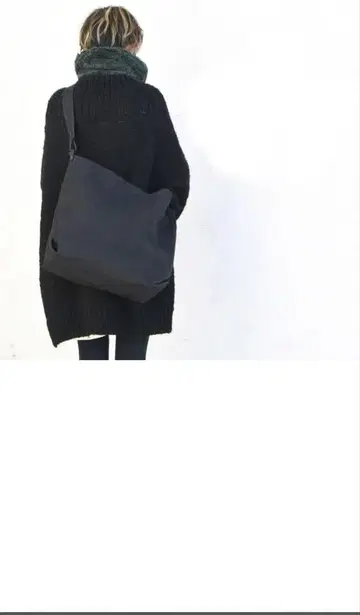 블랙 숄더백 캔버스 천연 가죽 2way