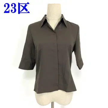 23구 반팔 셔츠 블라우스 브라운 폴리에스테르 100% 38 C2821