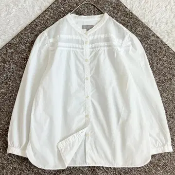 컨디션 최상 마가렛호웰 셔츠 밴드 카라 워셔블 코튼 화이트 M