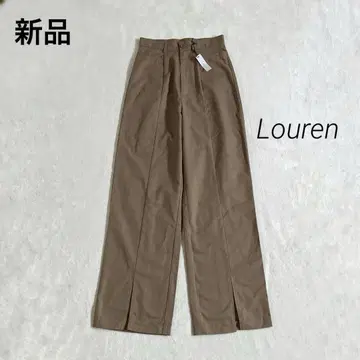 새상품 Louren 하이웨스트 스트레이트 팬츠 M 브라운