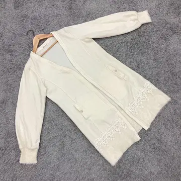axes femme 엑시즈팜 롱 가디건 레이스 자수 (M)
