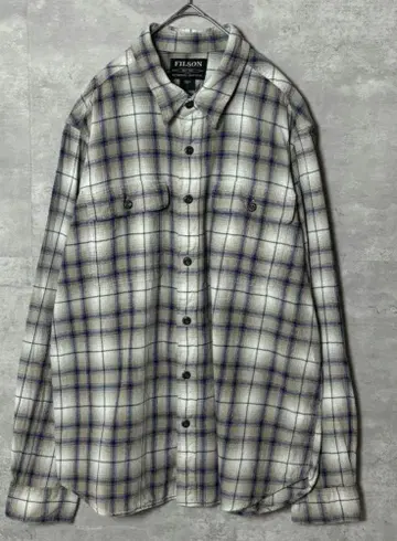 FILSON 체크 무늬 플란넬 셔츠 양 가슴 포켓 부착 L