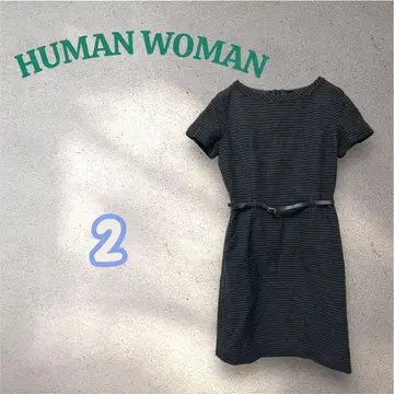 HUMAN WOMAN 휴먼 우먼 도트 무늬 반팔 무릎 기장 원피스 2