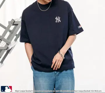 MLB MLB 로고 자수 백프린트 티셔츠