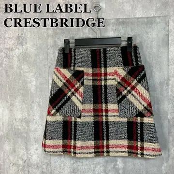 BLUE LABEL CRESTBRIDGE 트윌 부클레 체크 스커트