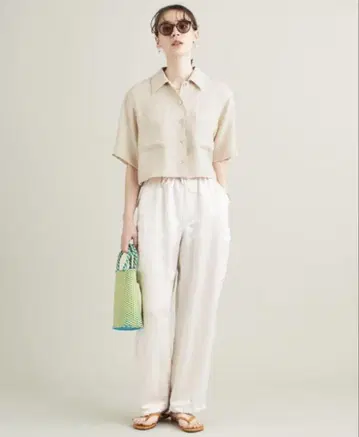 BEAUTY&YOUTH UNITEDARROWS 메쉬 숏 5부 소매 셔츠
