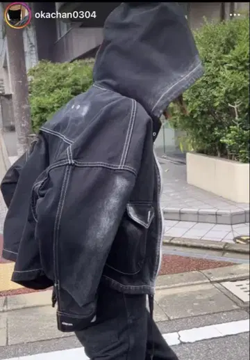 AKIO glitter black denim jacket sosite